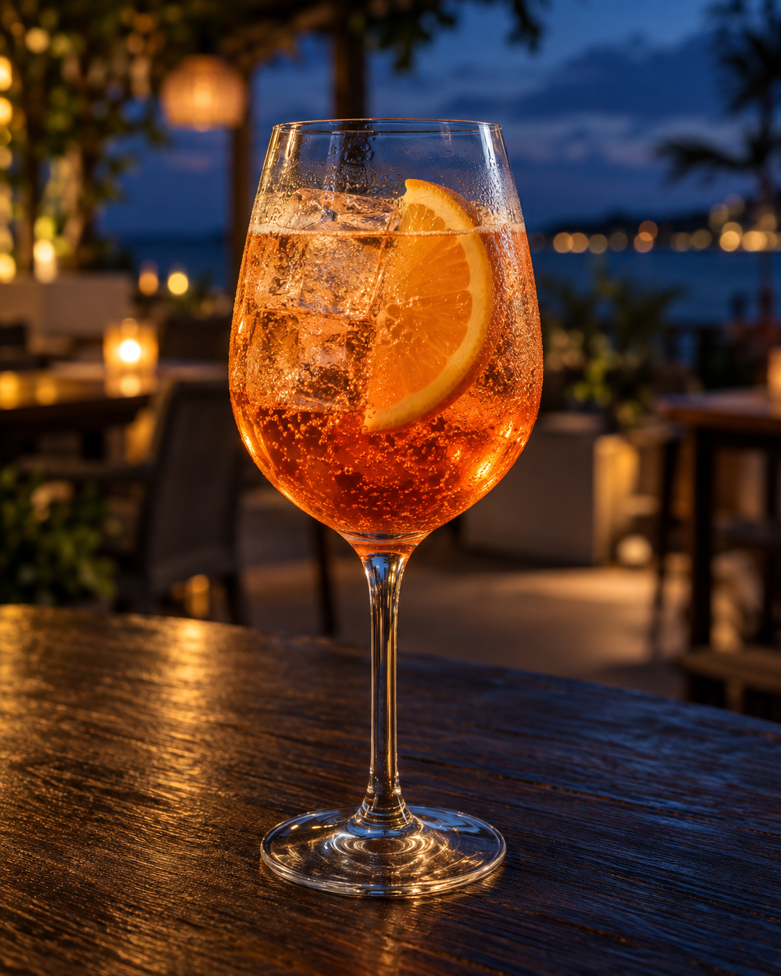 Aperol Spritz at blue hour