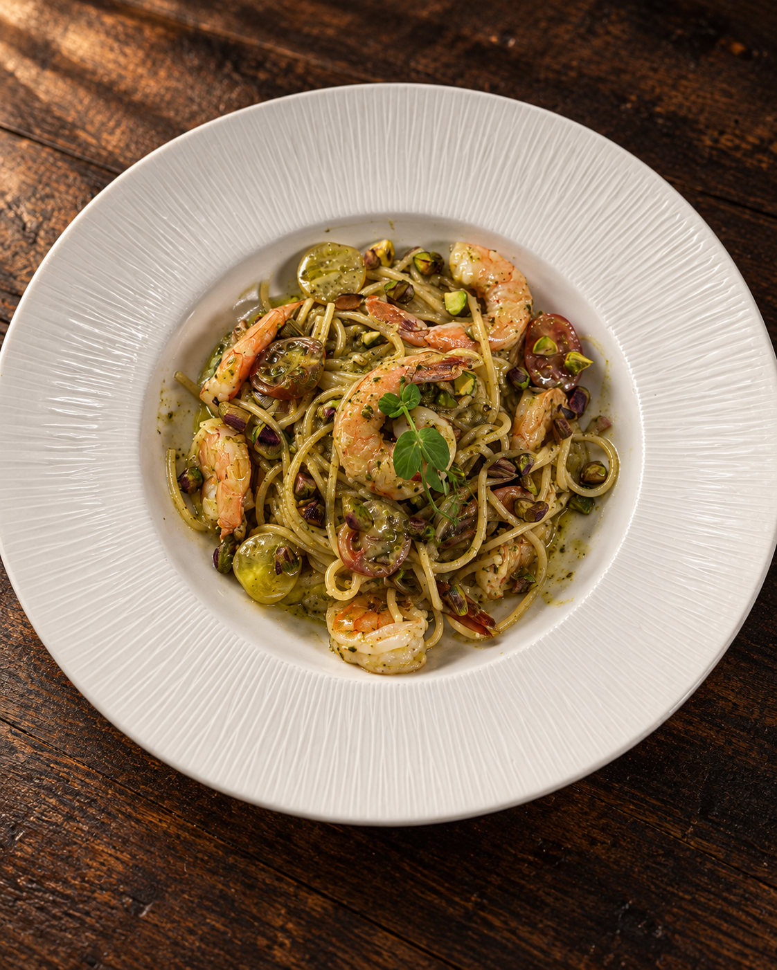 Gamberi and Pistacchio pasta with shrimp and pistachios