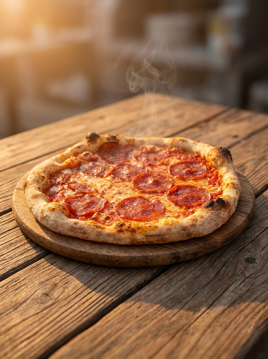Pizza Diavola with spicy salame